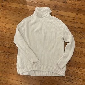 J. Crew Ribbed Cotton Cashmere Relaxed Turtleneck Sweater